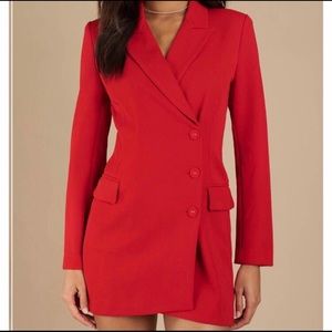 Astr Red Blazer Dress